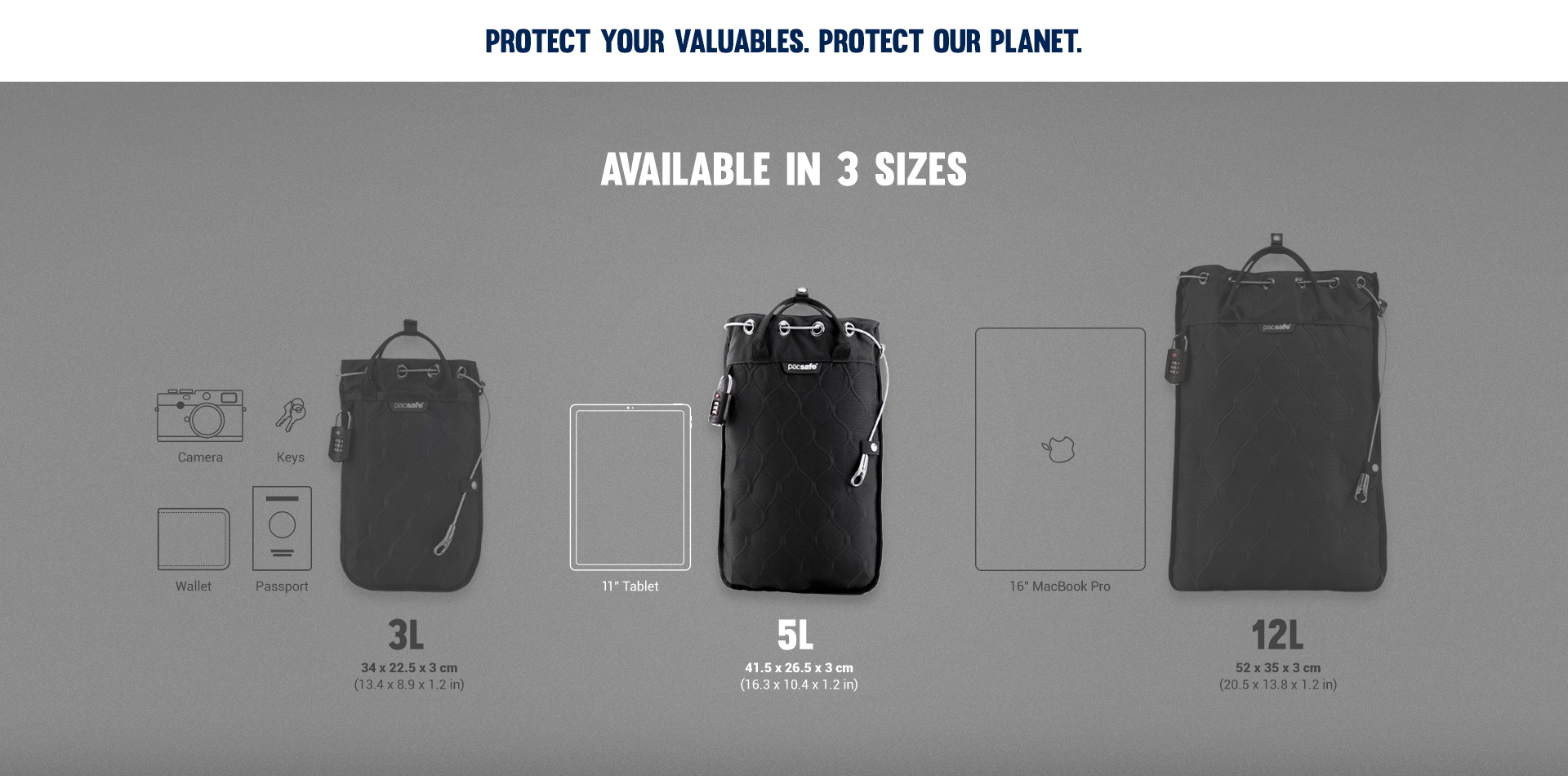Travelsafe® Anti-Theft Portable Safe (Available in 3 sizes) | Pacsafe ...